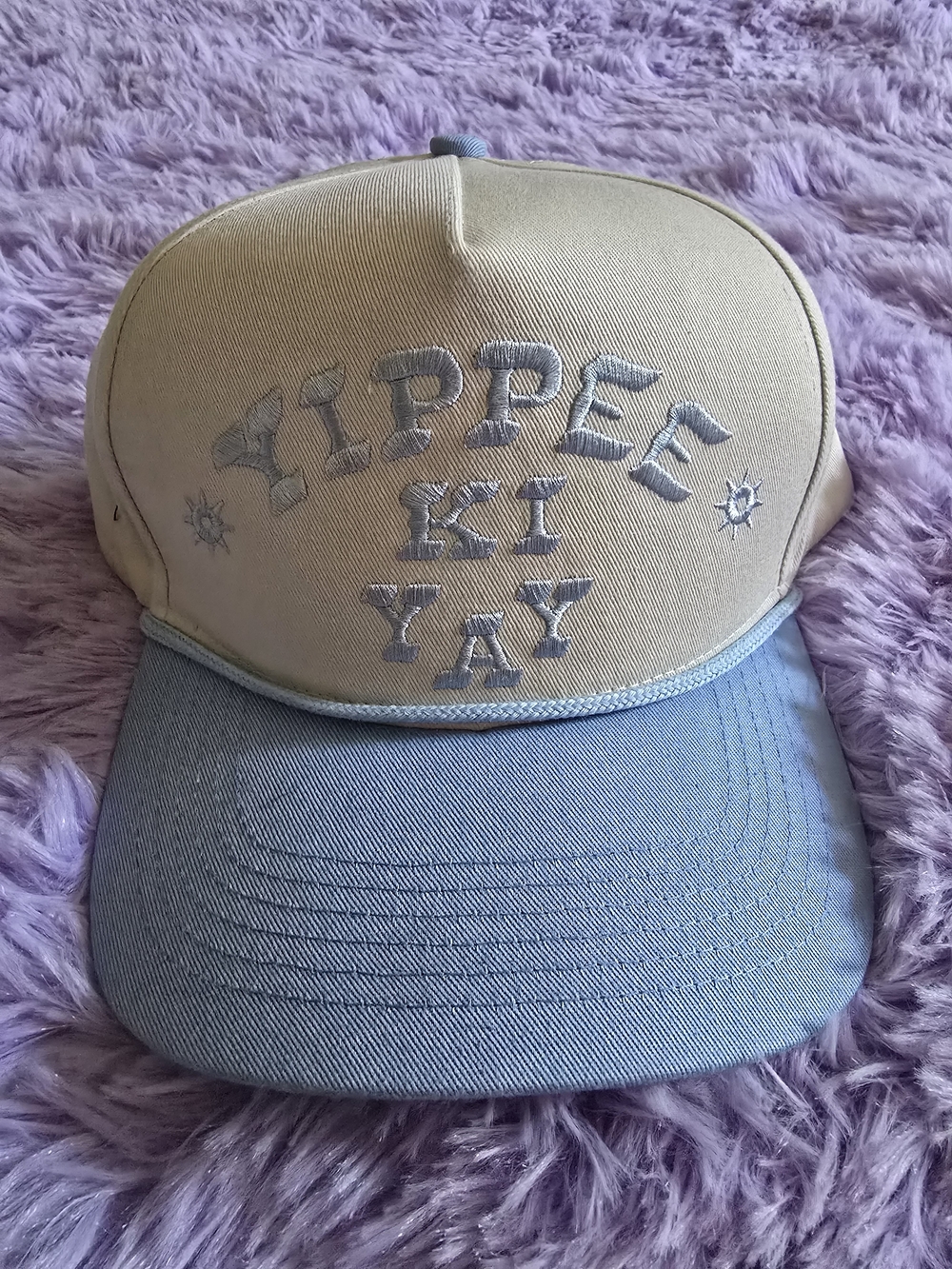 Sendero Yippee Ki Yay Two-Tone Hat - Beige and Light Blue